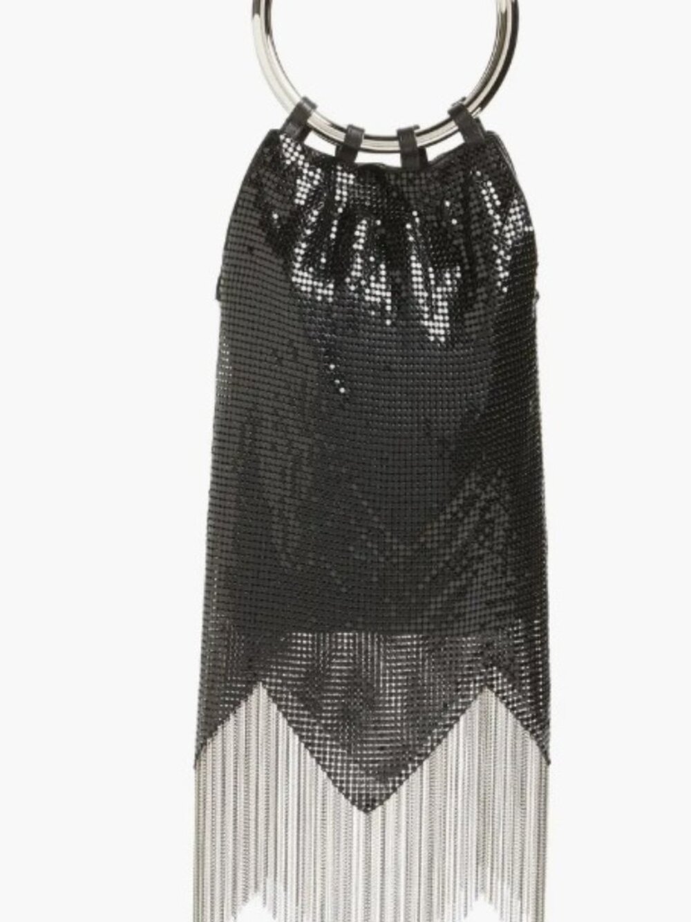 Whiting & Davis Black Silver Rio Mesh Bracelet Bag